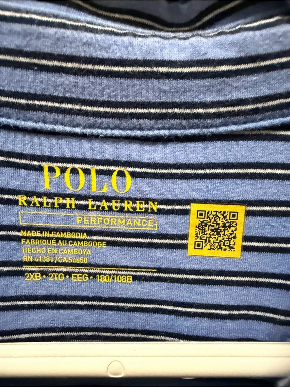 Polo by Ralph Lauren Light Blue and Navy Striped Men's Polo